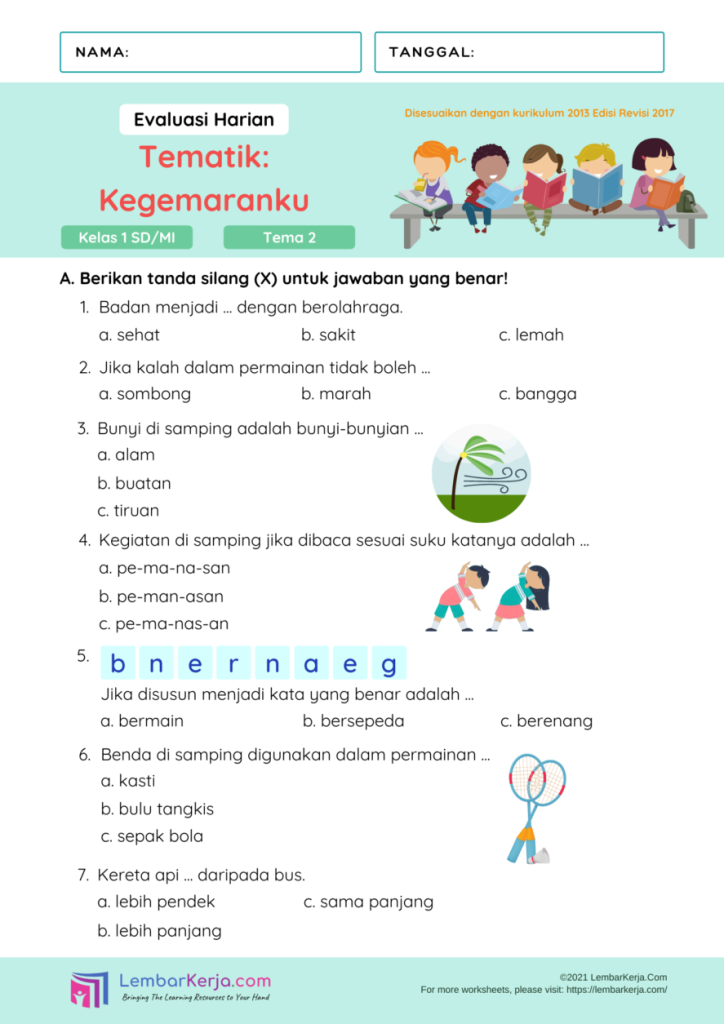 5 Contoh Soal Ulangan Tema 7 Kelas 2 Paling Dicari, Wajib Tahu Sebelum Ujian