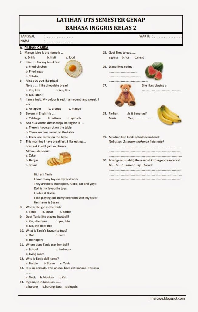 5 Fakta Mengejutkan dari Lembar Kerja Kata Kerja Ini, Wajib Tahu Sebelum Download Soal Bahasa Inggris Kelas 2 Semester 2