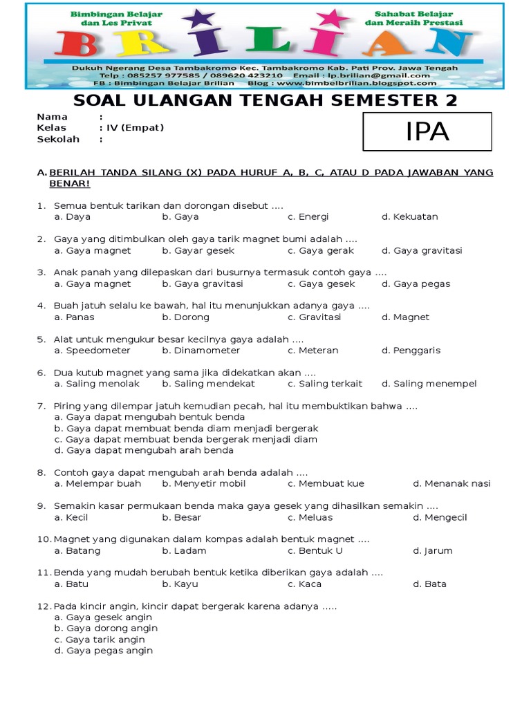 5 Rahasia Soal IPA Kelas 2 SD Semester 2 yang Mengejutkan Para Orang Tua