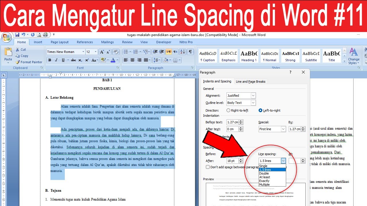 7 Rahasia Cara Mengubah Line Spacing di Microsoft Word 2010 untuk Atur Kertas F4