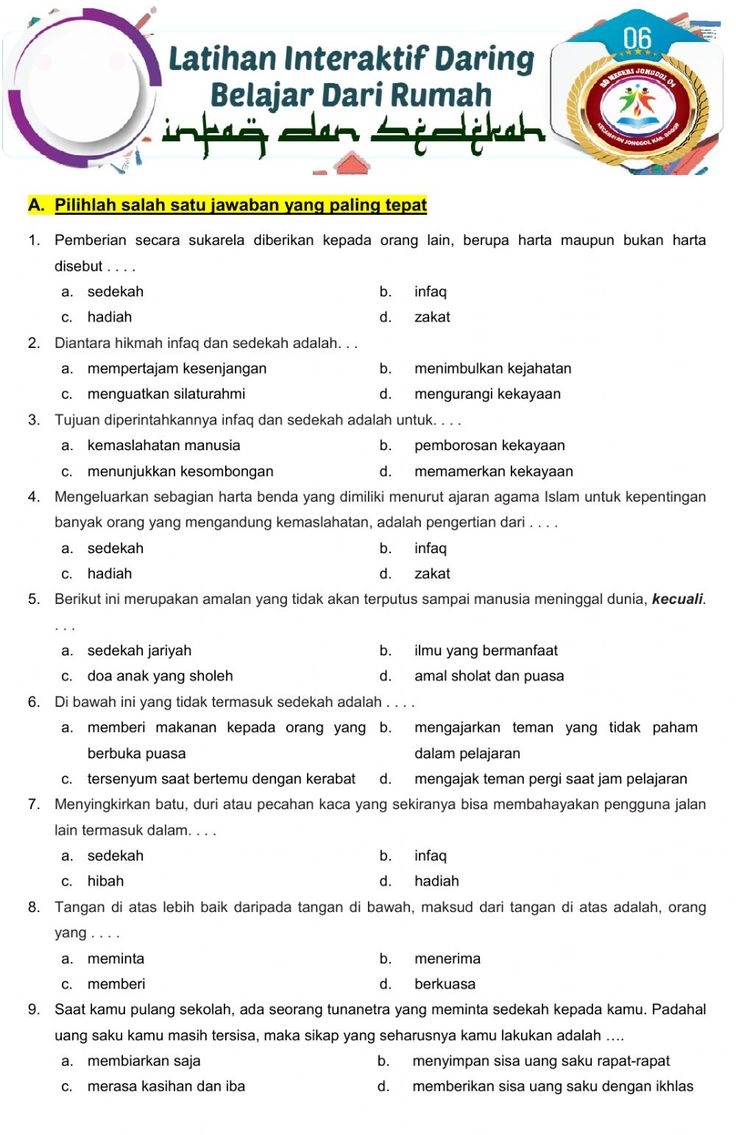 7 Rahasia Latihan Soal Fikih Kelas 4 Materi Infak dan Sedekah Buka Jalan Rezeki Halal