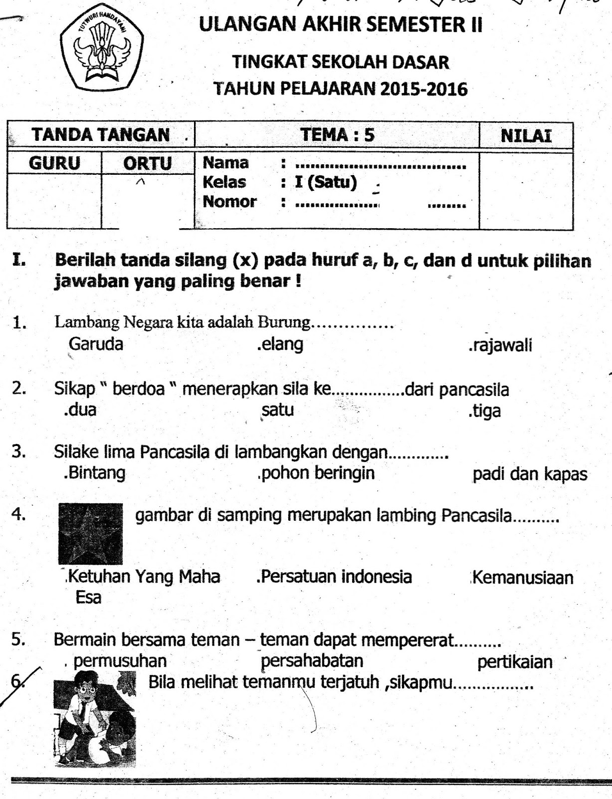 Soal Uas Tema 5 Kelas 6 Semester 1 Kurikulum 2013 Dalchaebi