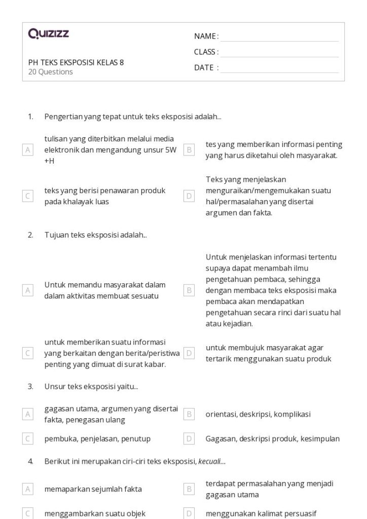 7 Soal Eksposisi Kelas 8 Semester 1 Kurikulum Merdeka 2026, Wajib Tahu Sebelum Ujian