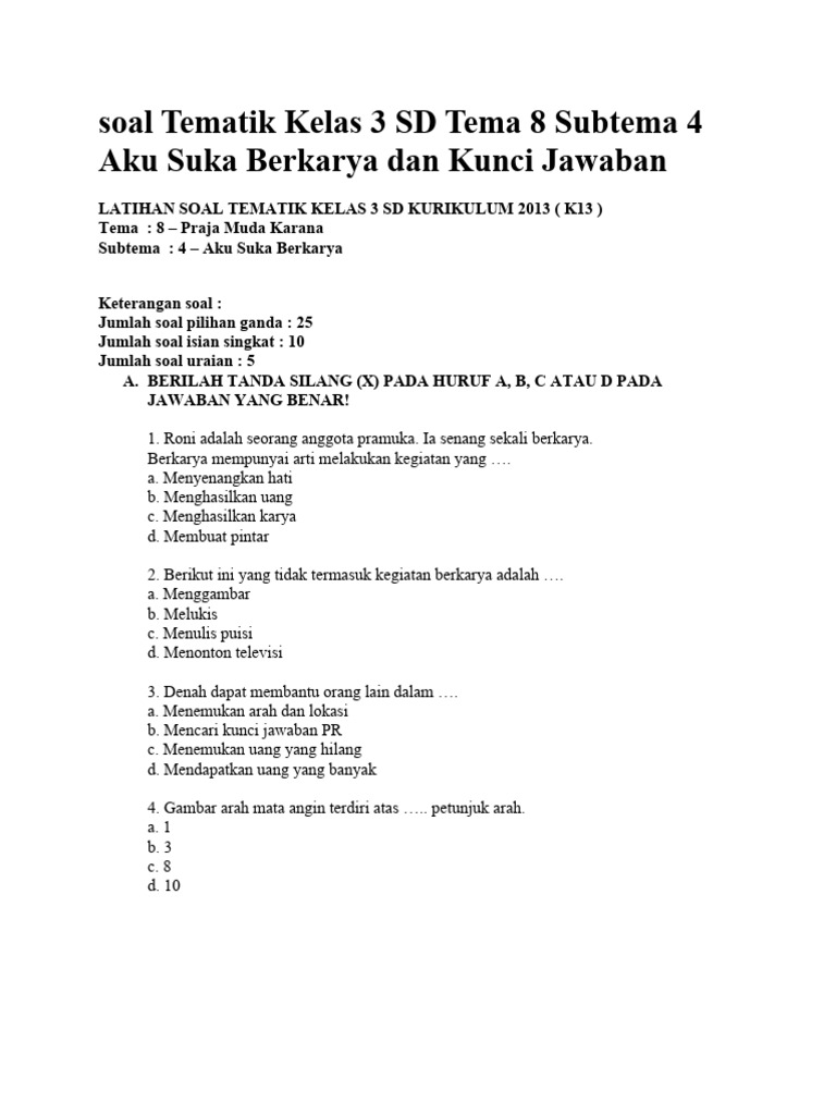 7 Tips Ampuh Menguasai contoh soal tematik kelas 3 tema 8 di Tahun 2026 Sebelum Ujian