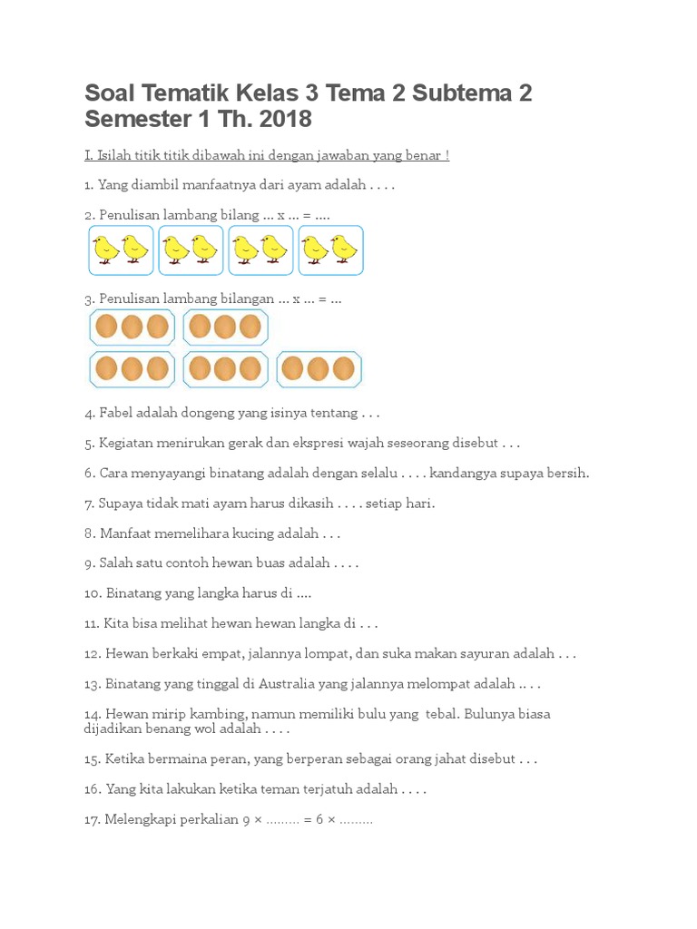 Rahasia Lulus Ujian dengan Soal Tematik Kelas 3 Tema 2 Subtema 4 Bimbel Brilian