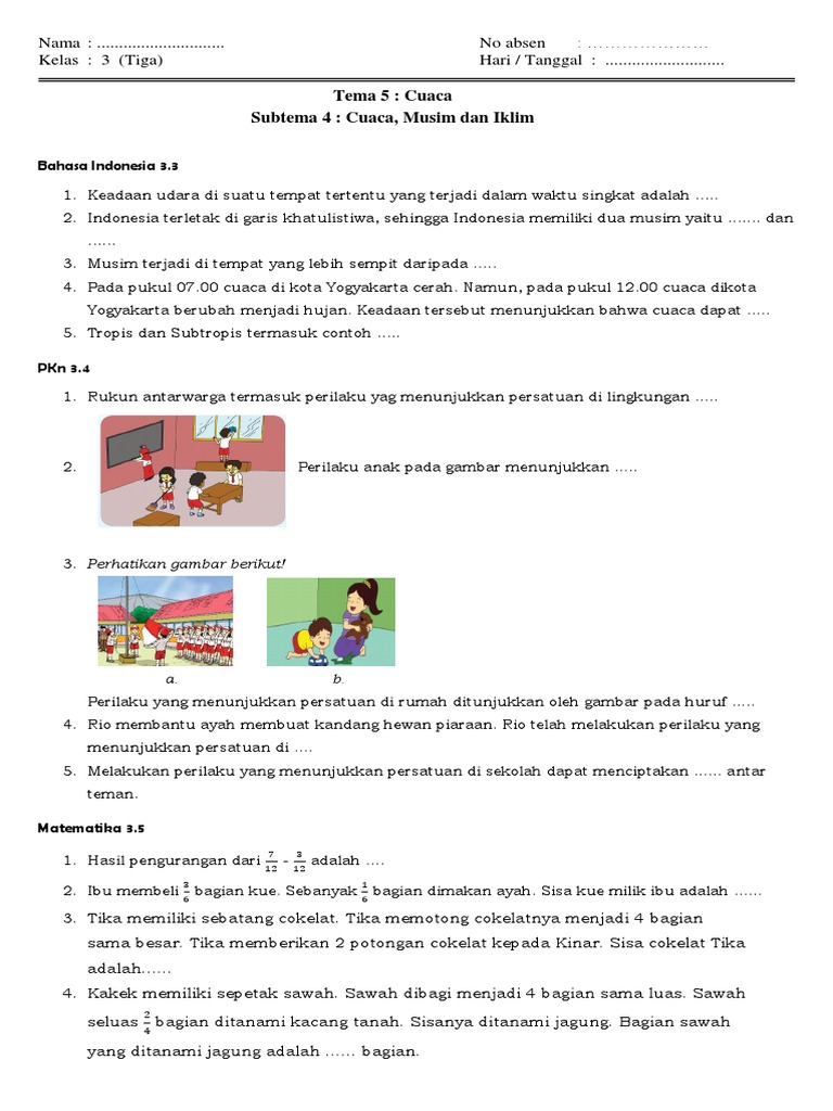Terbukti Mudah Contoh Soal Tematik Kelas 3 Tema 5 Subtema 4 dengan 5 Tips Cepat Menguasai