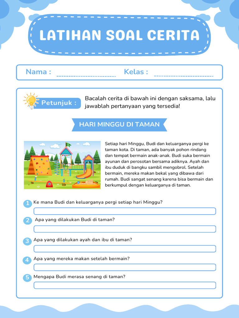 Ternyata Ini Rahasia Latihan Bahasa Indonesia Soal Cerita dan Pertanyaan Kelas 1 Sekolah Dasar
