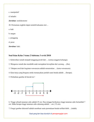 Wajib Tahu! Inilah Kunci Jawaban Soal Tematik Kelas 3 Tema 2 Subtema 3 Revisi 2018