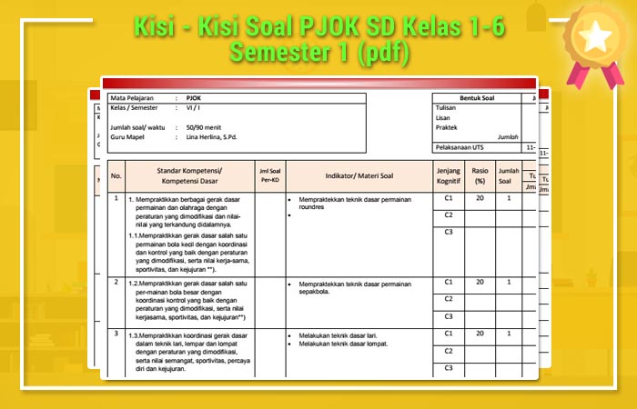 aplikasi kisi-soal sd kelas 4 semester 1